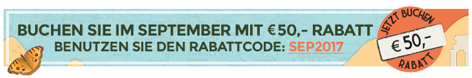 Buchen Sie im September mit € 50,- Rabatt!
