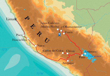 Route Rundreise Peru, 21 Tage Route Rundreise Peru, 21 Tage