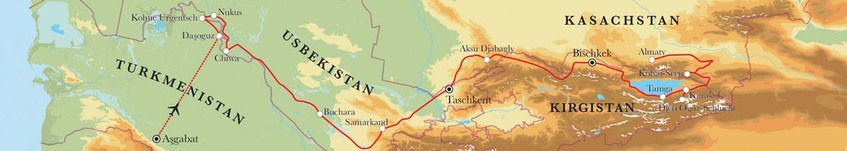 Route Rundreise Seidenstraße, 21 Tage Route Rundreise Seidenstraße, 21 Tage