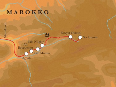 Route Marokko, 9 Tage Wanderreise Route Marokko, 9 Tage Wanderreise