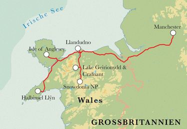 Route Wales, 8 Tage Wanderreise Route Wales, 8 Tage Wanderreise