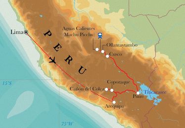Route Rundreise Peru, 14 Tage Route Rundreise Peru, 14 Tage