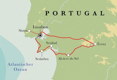 Route Portugal, 8 Tage Fahrradreise Route Portugal, 8 Tage Fahrradreise