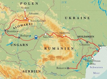 Route Rundreise Zentraleuropa, 21 Tage Route Rundreise Zentraleuropa, 21 Tage